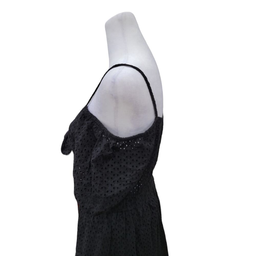 ZARA‎ Mini Dress Size Small Black Women's Cut out Eyelet Lace - Picture 8 of 14